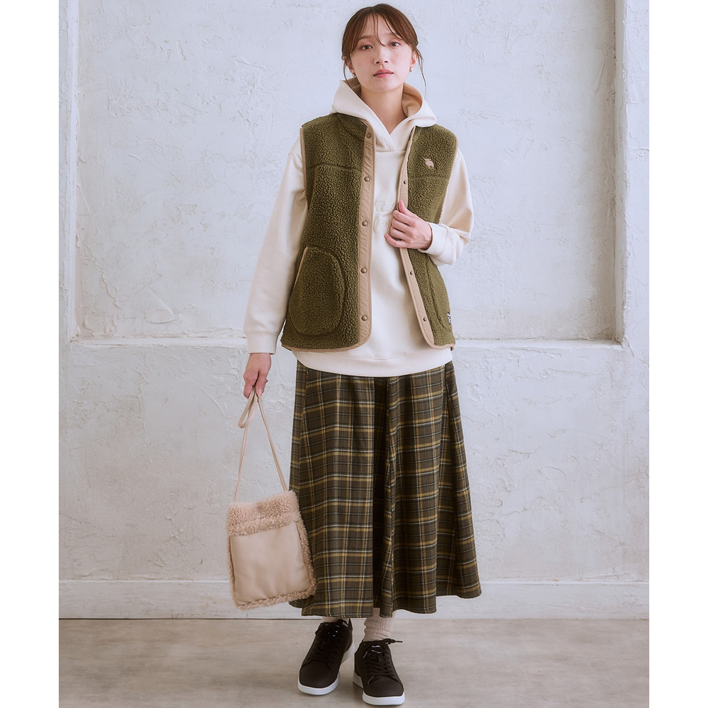 moz(モズ)ネルチェックフレアスカート 大きいサイズ2