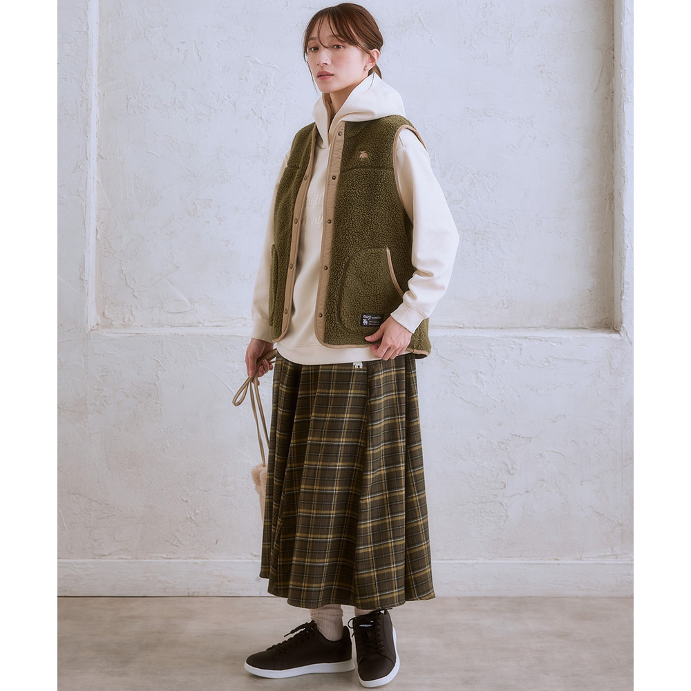 moz(モズ)ネルチェックフレアスカート 大きいサイズ3