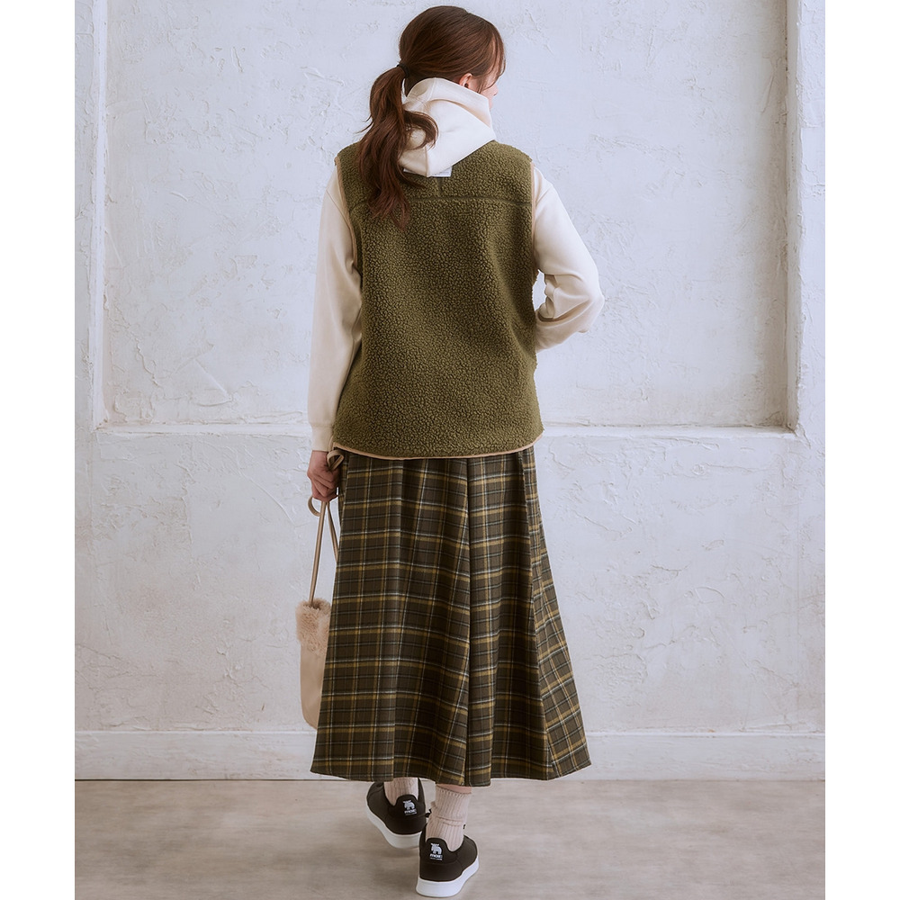 moz(モズ)ネルチェックフレアスカート 大きいサイズ4