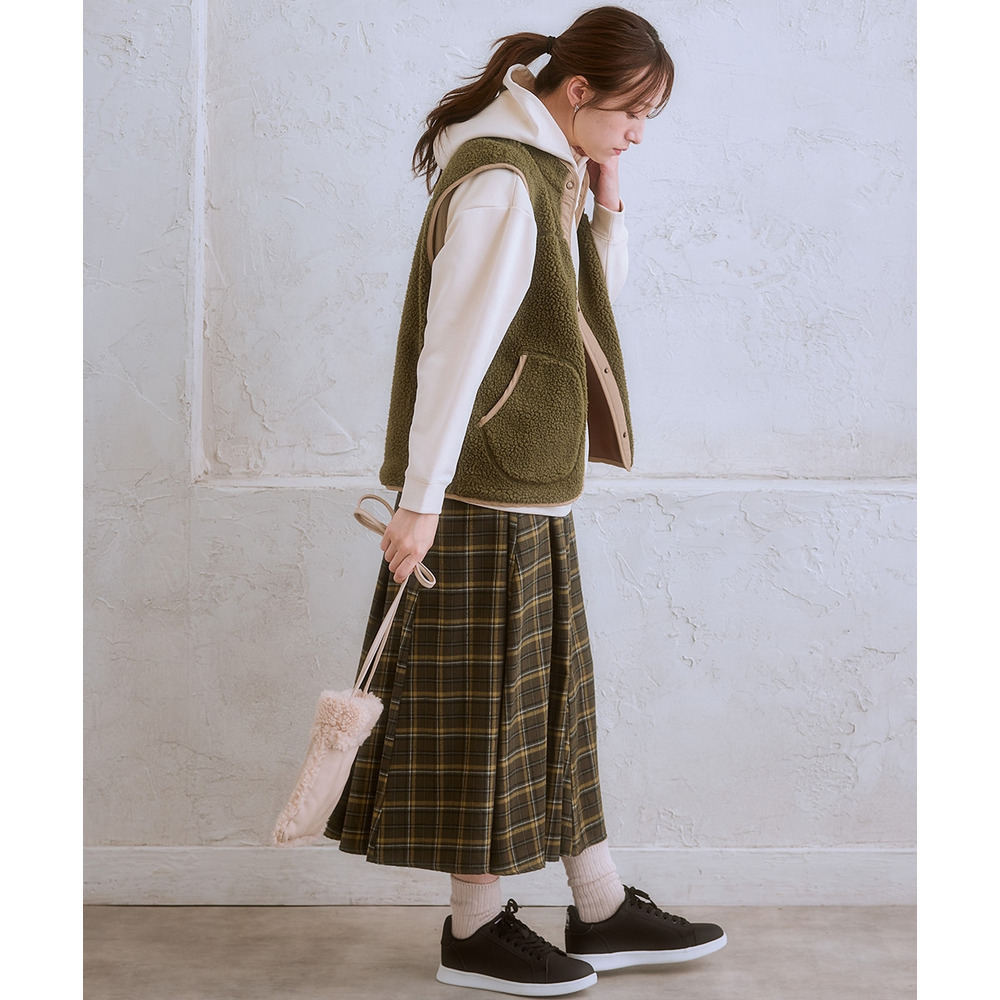 moz(モズ)ネルチェックフレアスカート 大きいサイズ5