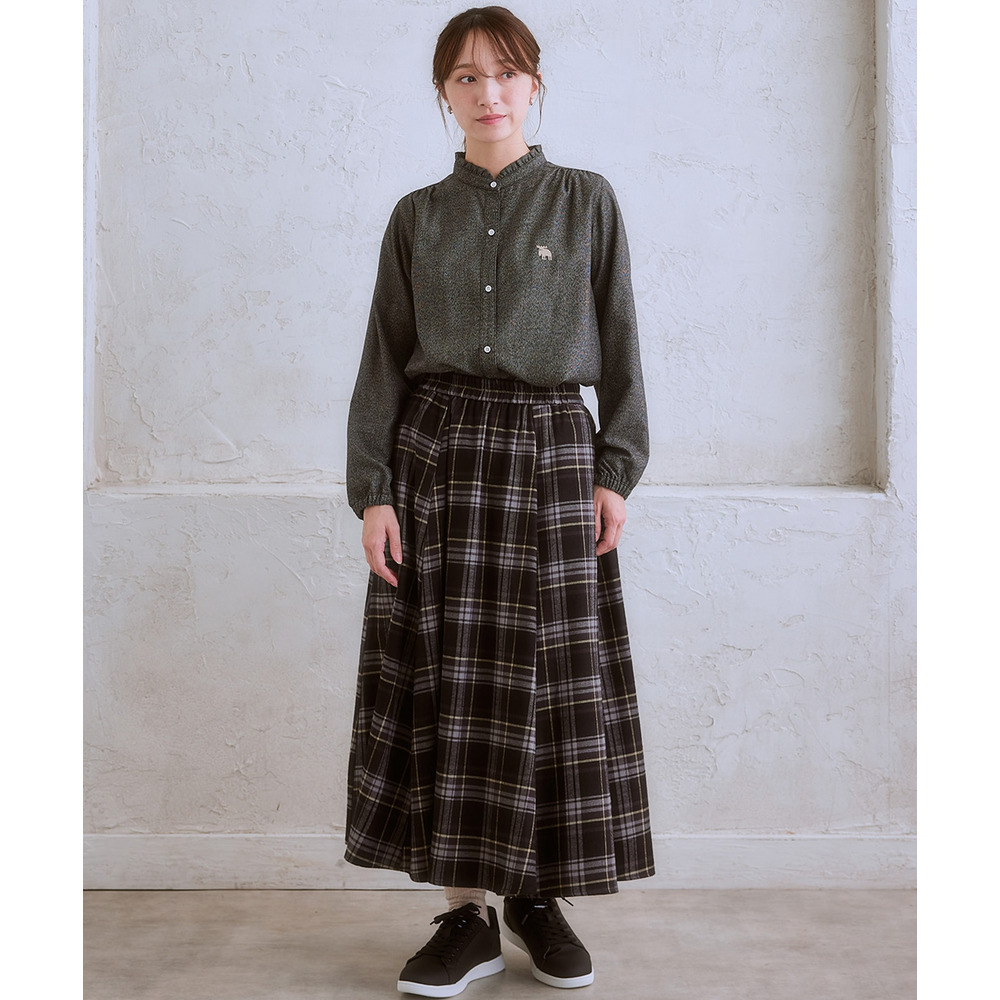 moz(モズ)ネルチェックフレアスカート 大きいサイズ7