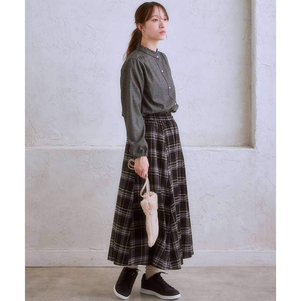 moz(モズ)ネルチェックフレアスカート 大きいサイズ8