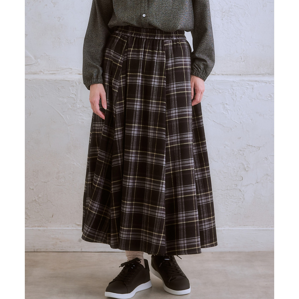 moz(モズ)ネルチェックフレアスカート 大きいサイズ9