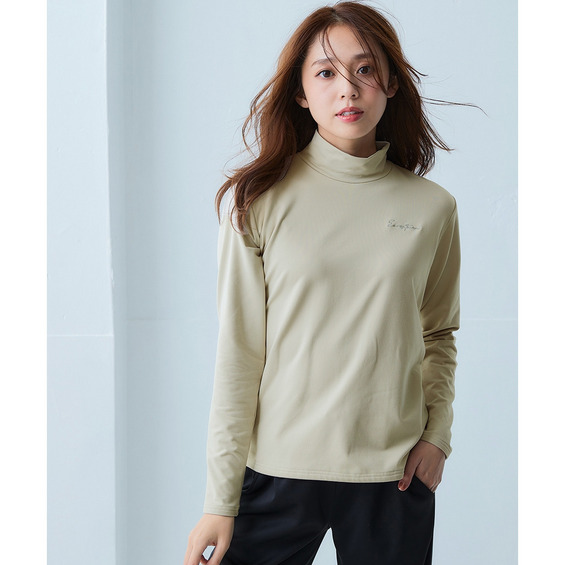 ハイネックピーチ起毛長袖Tシャツ（保温・吸汗速乾・UVカット） 大きいサイズ【アリノマ/Alinoma】