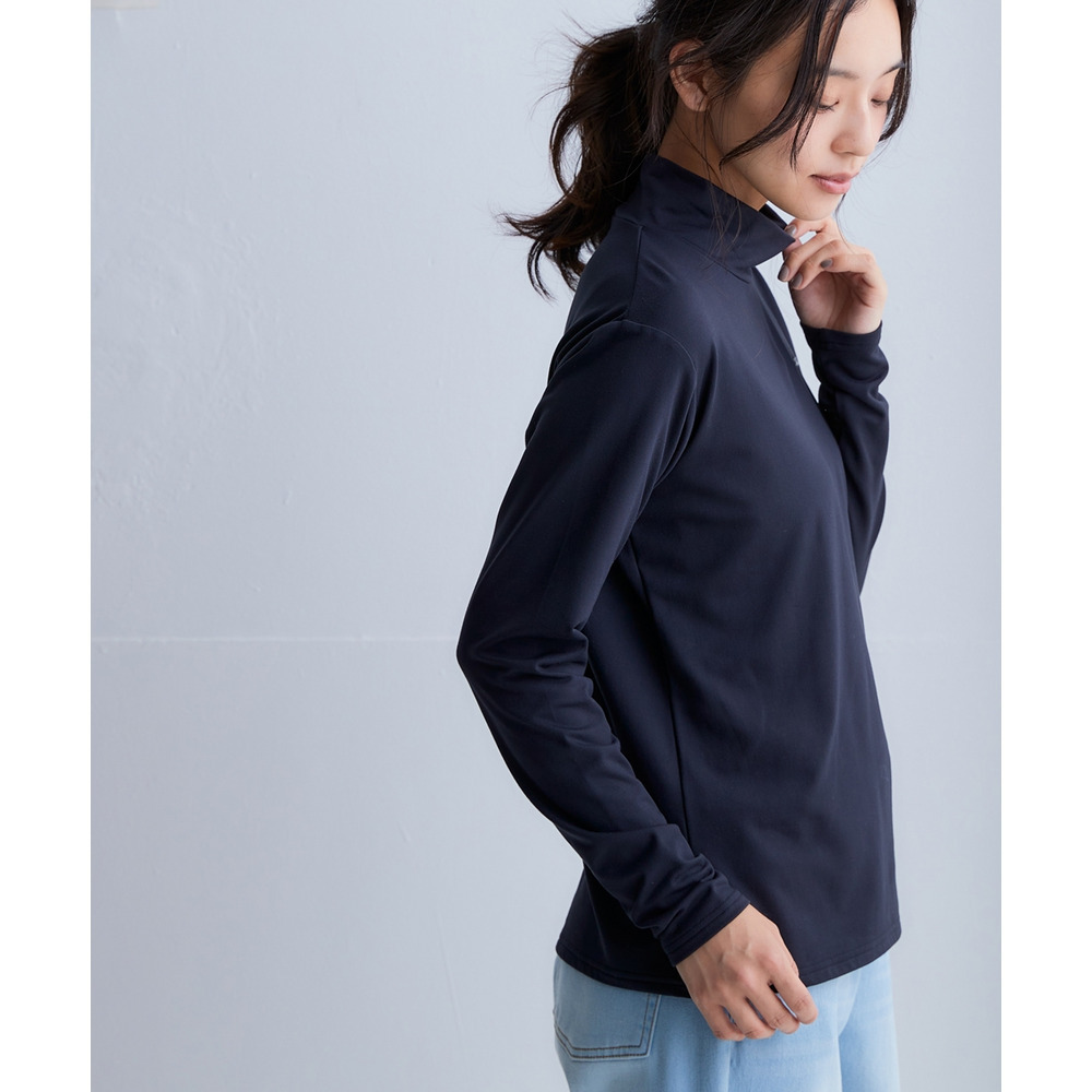 ハイネックピーチ起毛長袖Tシャツ(保温・吸汗速乾・UVカット) 大きいサイズ16