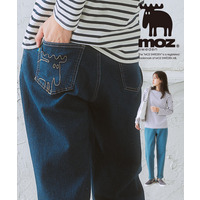 ｍｏｚ（モズ）後刺しゅうテーパードデニムパンツ 大きいサイズ