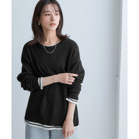 洗えるクルーネックオーバーサイズニット【毛玉になりにくいふんわりもちもち素材】 大きいサイズ