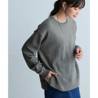 洗えるクルーネックオーバーサイズニット【毛玉になりにくいふんわりもちもち素材】 大きいサイズ