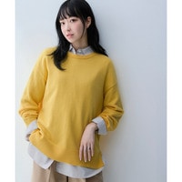 洗えるクルーネックオーバーサイズニット【毛玉になりにくいふんわりもちもち素材】 大きいサイズ