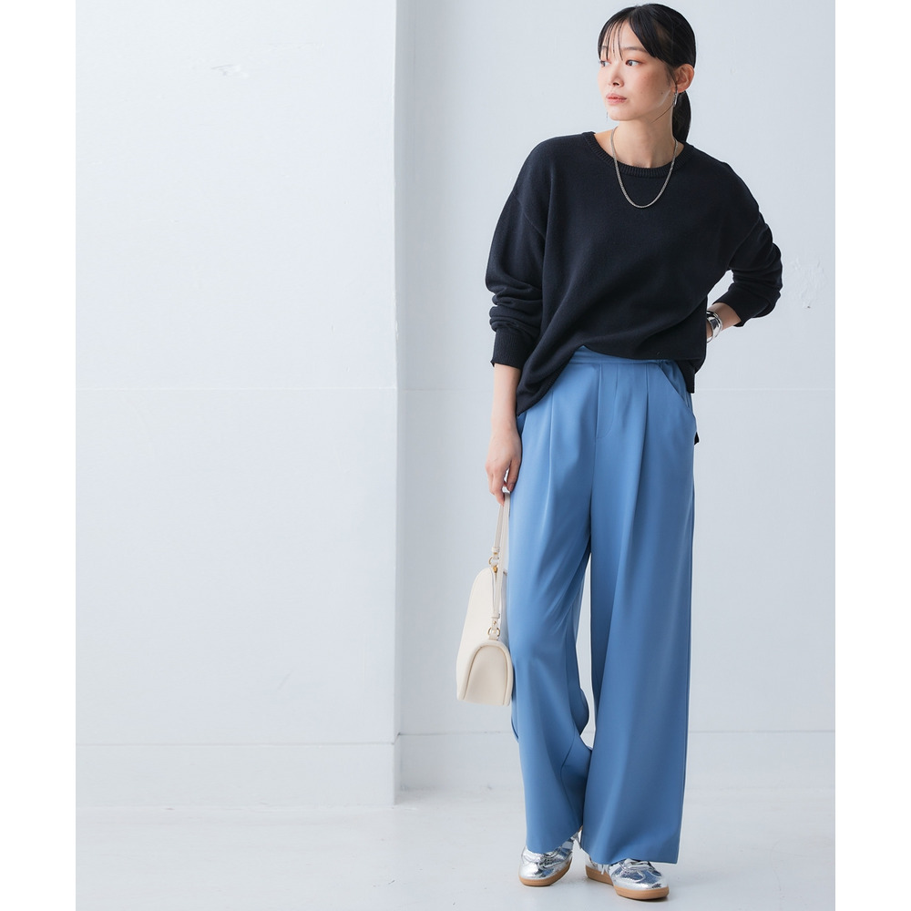 洗えるクルーネックオーバーサイズニット【毛玉になりにくいふんわりもちもち素材】 大きいサイズ20