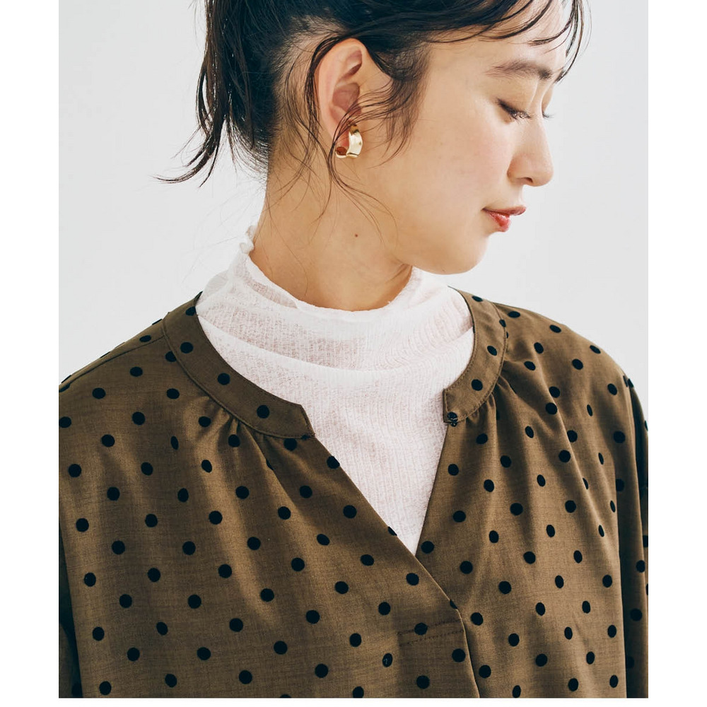 ゆるシルエットフロッキードットワンピース 大きいサイズ15