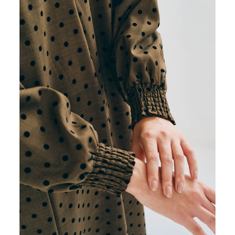 ゆるシルエットフロッキードットワンピース 大きいサイズ17