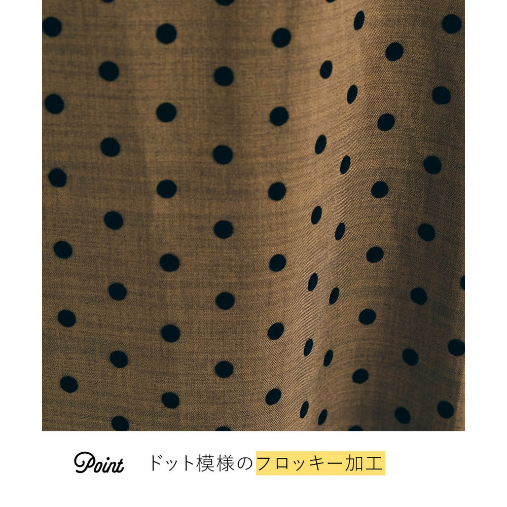 ゆるシルエットフロッキードットワンピース 大きいサイズ8