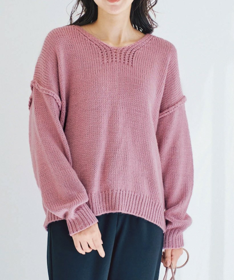 ゆるシルエットニットプルオーバー 大きいサイズ1