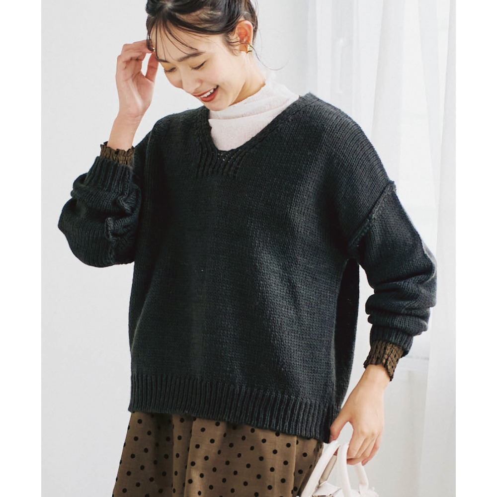 ゆるシルエットニットプルオーバー 大きいサイズ1