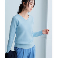 あったか裏シャギーVネックリブニットトップス 大きいサイズ