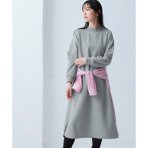 キルト風ロング丈ワンピース 大きいサイズ【アリノマ/Alinoma】