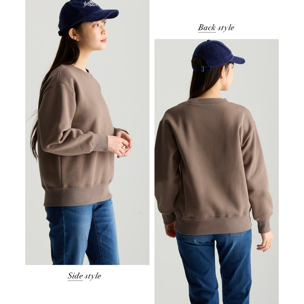 綿100%裏起毛スウェットゆるシルエットプルオーバー 大きいサイズ12