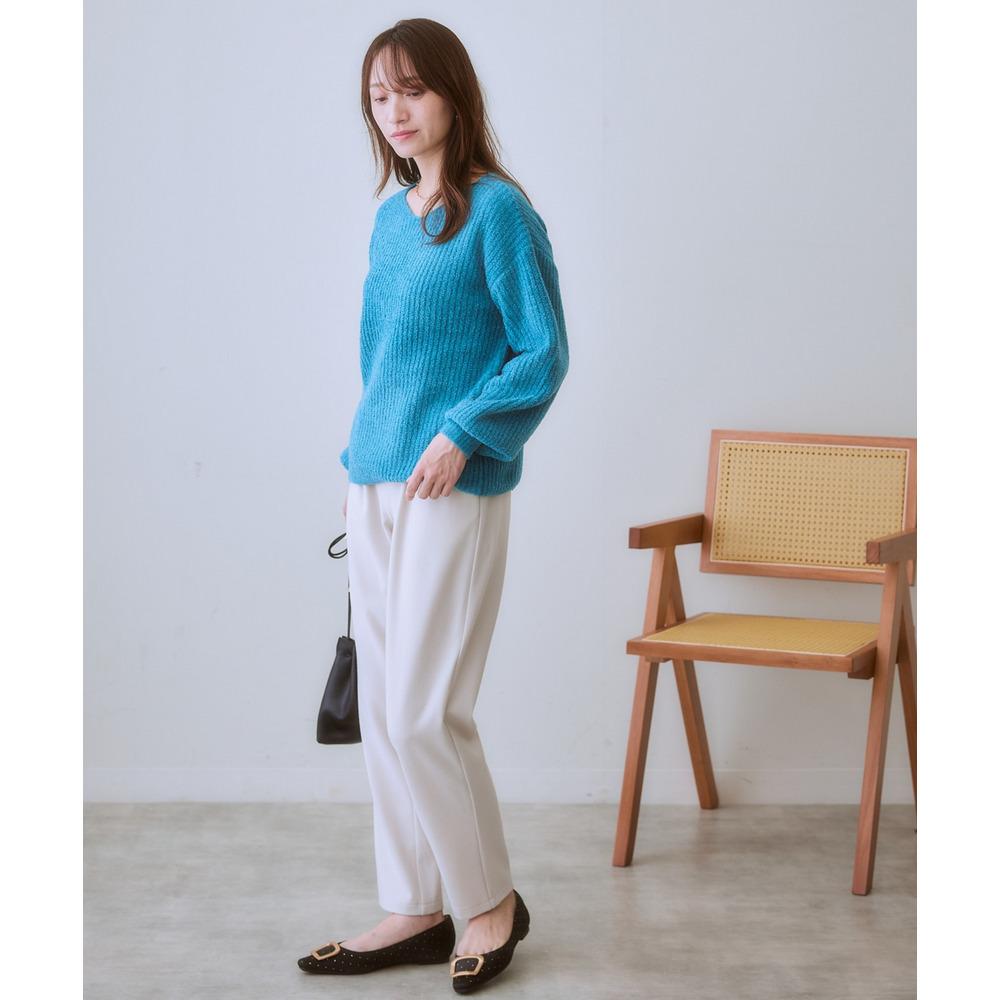 ふんわりやわらかVネック軽量ニット 大きいサイズ11