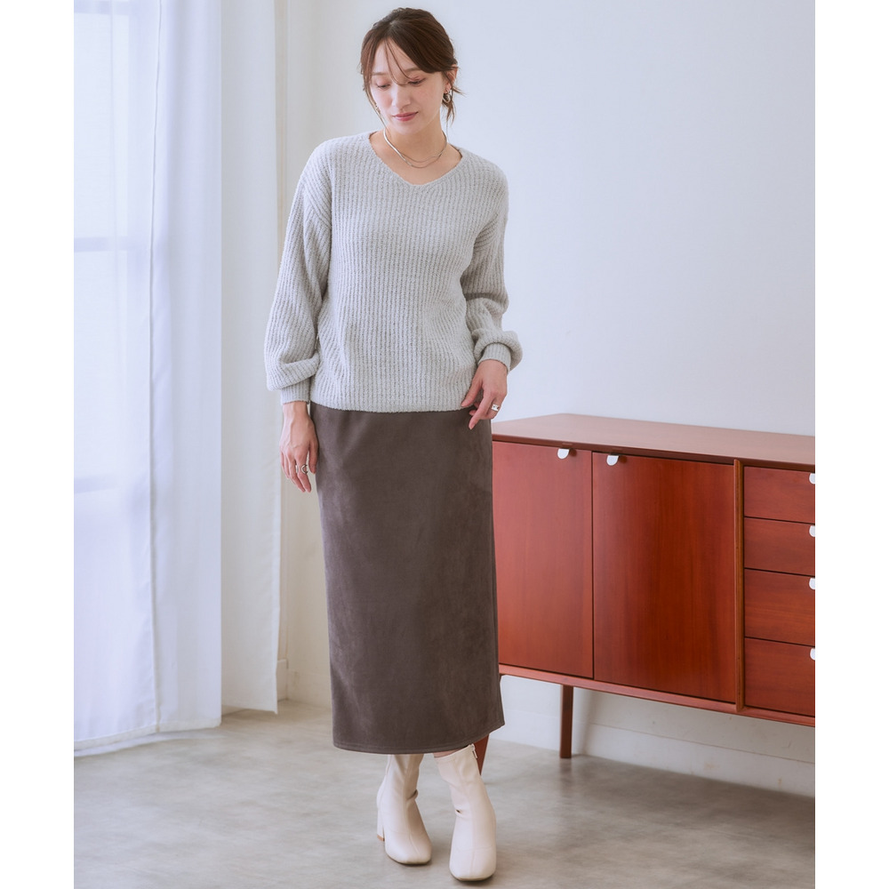 ふんわりやわらかVネック軽量ニット 大きいサイズ13