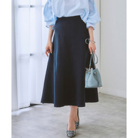 【ふんわりモチモチ素材】ミディー丈ニットフレアスカート 大きいサイズ