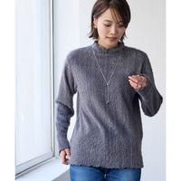 洗えるカットソーフェザーメロー使いタートルプルオーバー　大きいサイズ