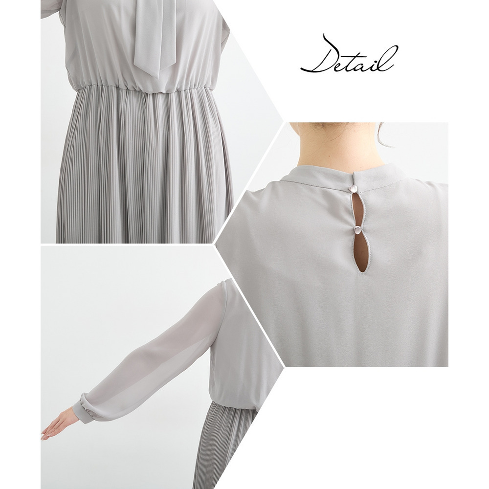 【入学式・卒業式・フォーマル】ダブルクロスノーカラージャケット+シフォンジョーゼットプリーツワンピースアンサンブル 大きいサイズ28