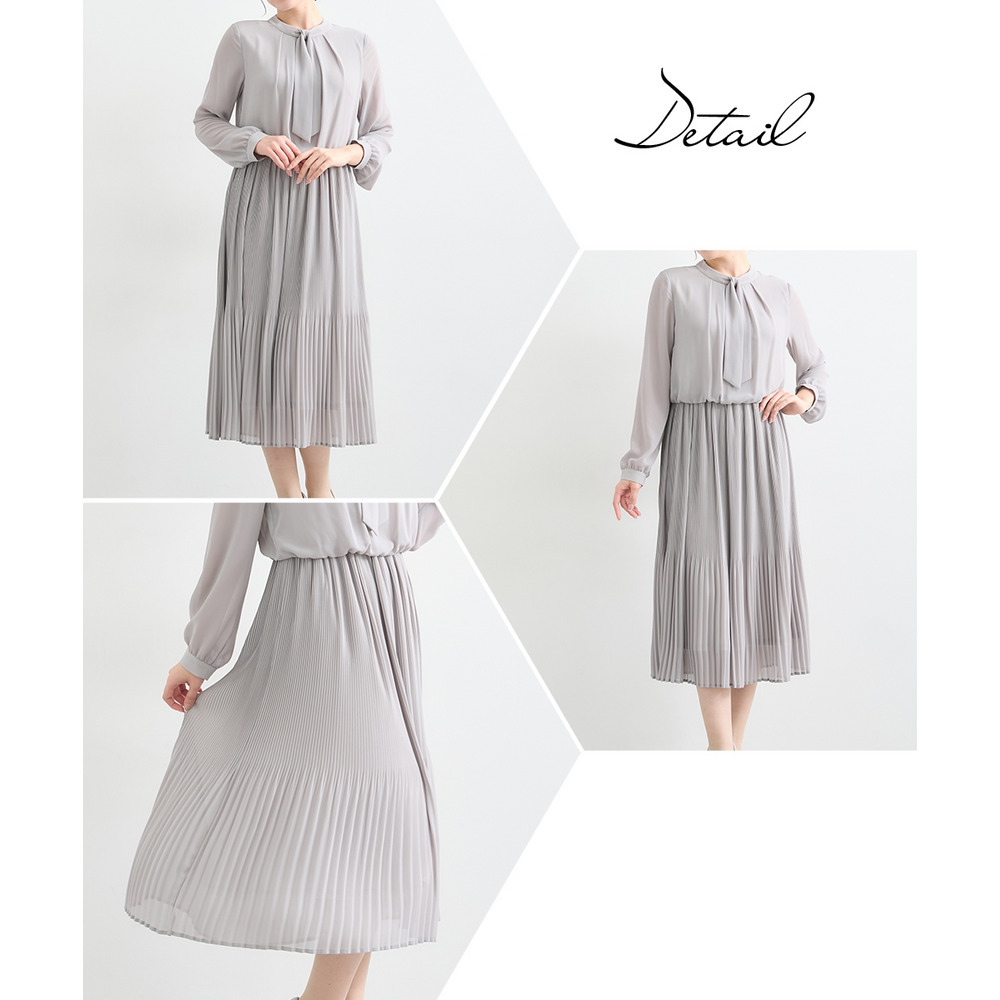 【入学式・卒業式・フォーマル】ダブルクロスノーカラージャケット+シフォンジョーゼットプリーツワンピースアンサンブル 大きいサイズ30