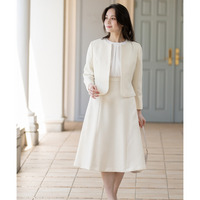 【入学式・卒業式・フォーマル】洗えるノーカラージャケット＋ドッキングデザインワンピースアンサンブル 大きいサイズ