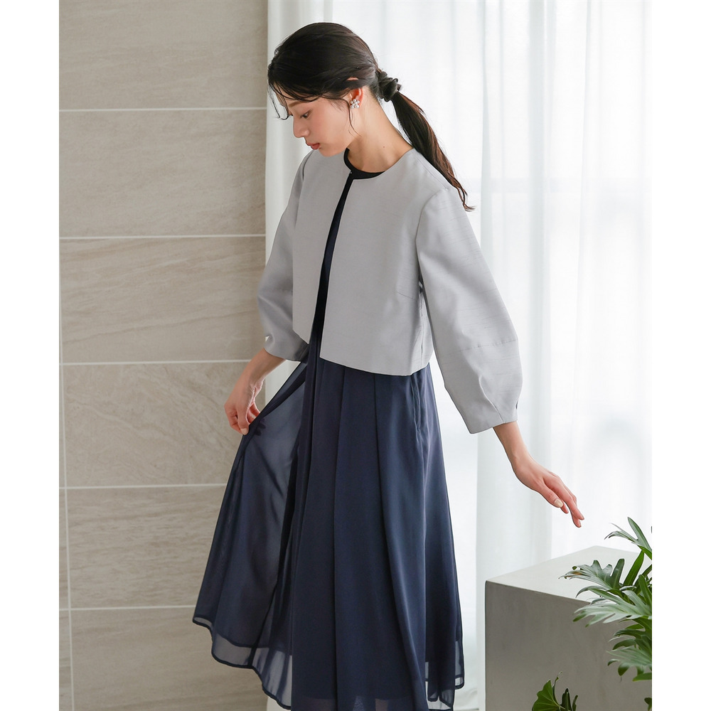 【結婚式・パーティードレス】ウエストレースデザインノースリーブワンピースドレス 大きいサイズ17