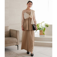 【結婚式・パーティードレス】カットジャガード使いアシメデザインブラウスパンツセット 大きいサイズ