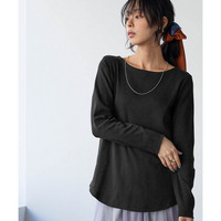 綿１００％フライス素材ボートネック長袖Ｔシャツ（UVカット） 大きいサイズ