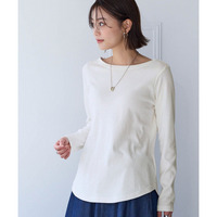 綿１００％フライス素材ボートネック長袖Ｔシャツ（UVカット） 大きいサイズ