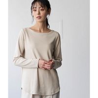 綿１００％フライス素材ボートネック長袖Ｔシャツ（UVカット） 大きいサイズ