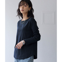 綿１００％フライス素材ボートネック長袖Ｔシャツ（UVカット） 大きいサイズ