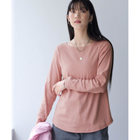 綿１００％フライス素材ボートネック長袖Ｔシャツ（UVカット） 大きいサイズ