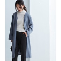 なめらかポンチ素材　トッパーゆるシルエットロング丈コーディガン 大きいサイズ