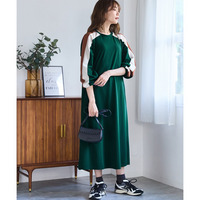 ゆるシルエットカラーラインカットソーワンピース 大きいサイズ