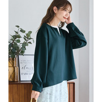 ゆるシルエットダンボールニットキーネックプルオーバー 大きいサイズ