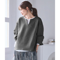 ゆるシルエットダンボールニットキーネックプルオーバー 大きいサイズ