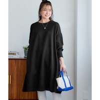 ゆるシルエットダンボールニットAラインチュニック 大きいサイズ