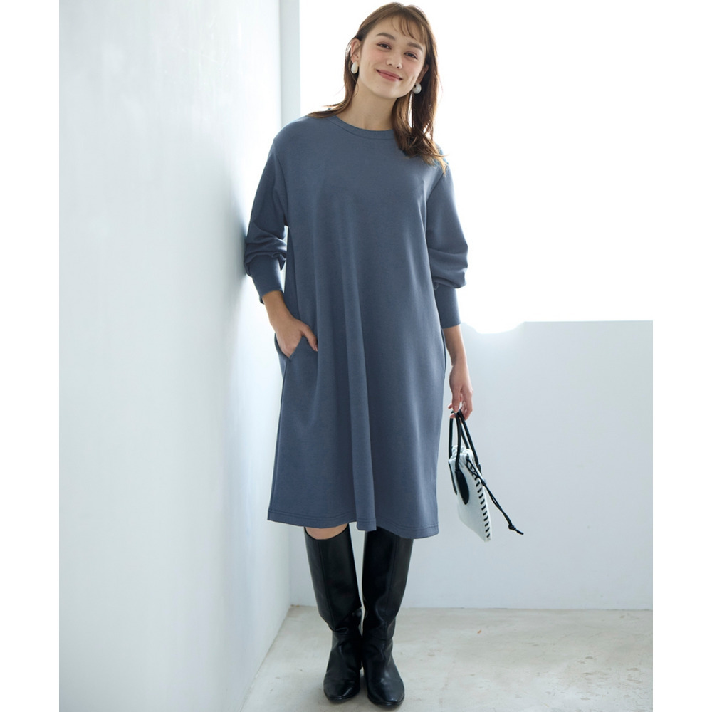 ゆるシルエットダンボールニットAラインチュニック 大きいサイズ11