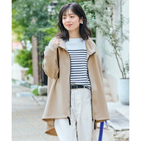 なめらかポンチゆったりパーカーコート 大きいサイズ