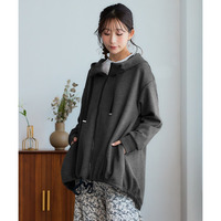 なめらかポンチゆったりパーカーコート 大きいサイズ