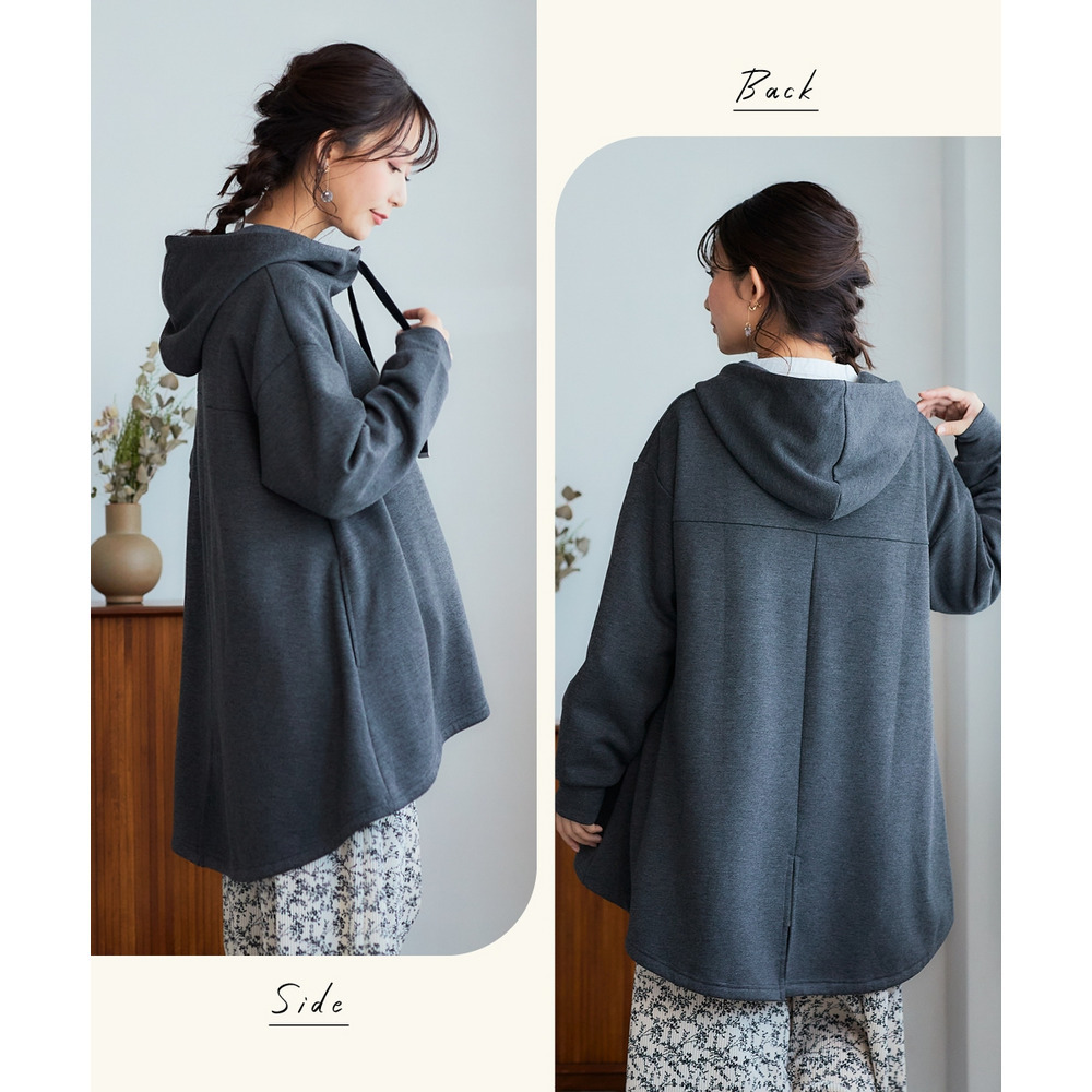 なめらかポンチゆったりパーカーコート 大きいサイズ15