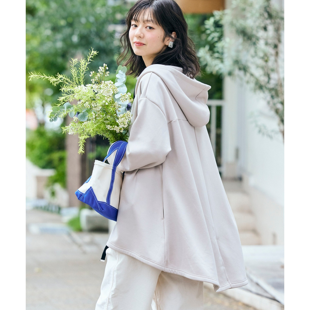 なめらかポンチゆったりパーカーコート 大きいサイズ18