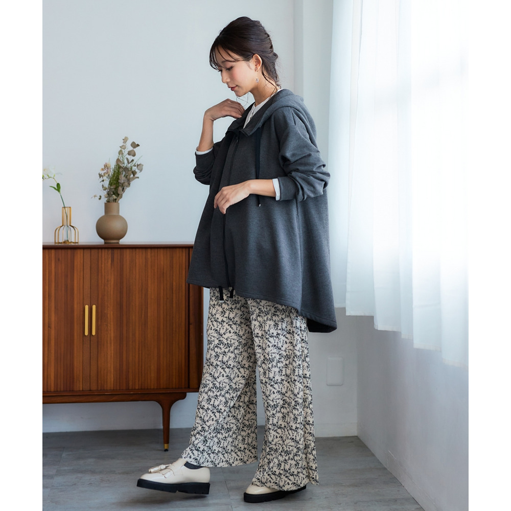 なめらかポンチゆったりパーカーコート 大きいサイズ20