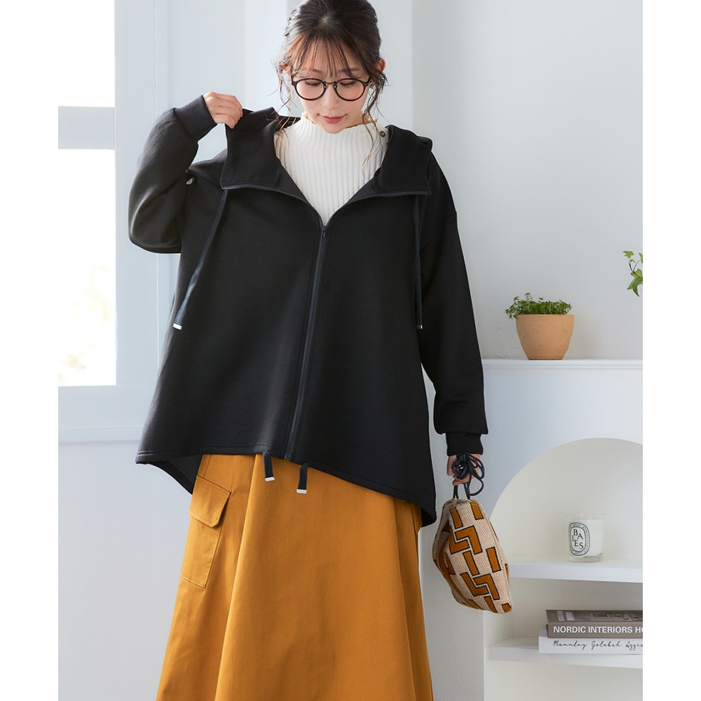 なめらかポンチゆったりパーカーコート 大きいサイズ23