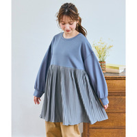 なめらかポンチ裾プリーツチュニック 大きいサイズ