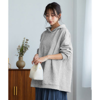 ふくれフラワージャガードチュニックパーカー 大きいサイズ